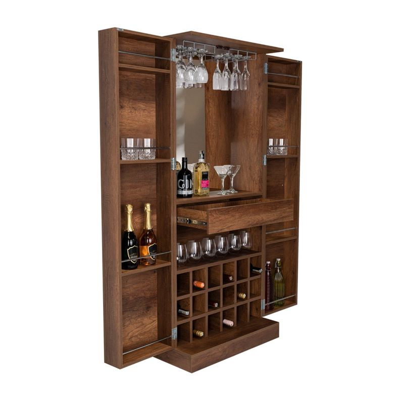 Bar Alto Extensible 18 Botelleros Fm-010O Café Oscuro-3