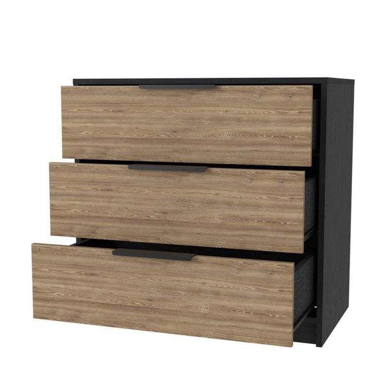 COMODA 3 CAJONES FM-001N - NEGRO / CAFE CLARO-1
