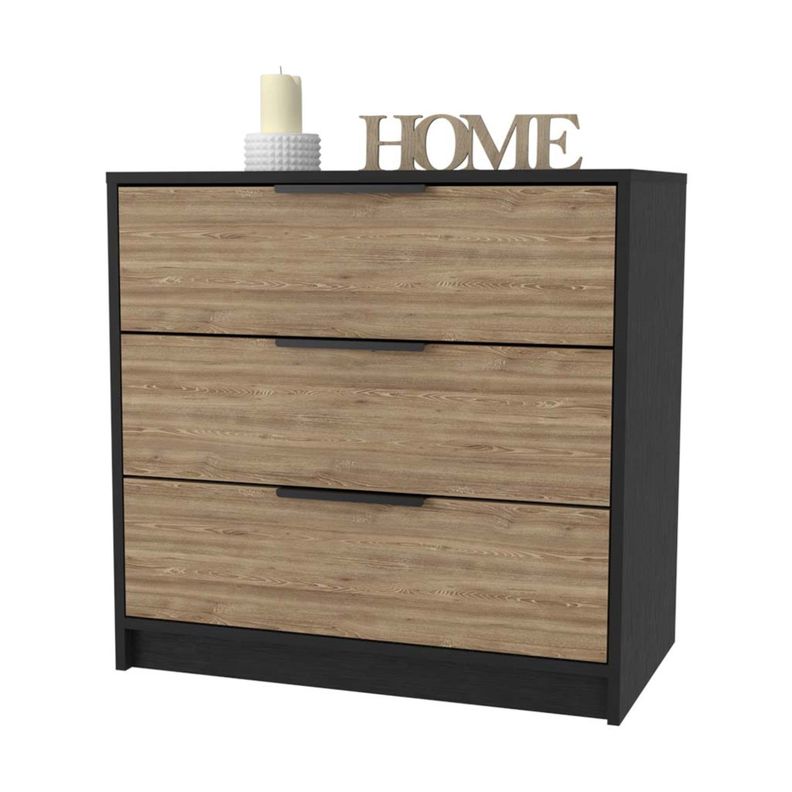 COMODA 3 CAJONES FM-001N - NEGRO / CAFE CLARO-2