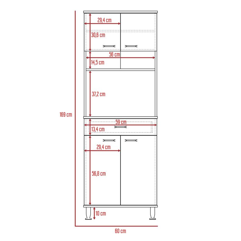 MUEBLE MICROONDAS 4 PUERTAS 1 CAJON FM-012B BLANCO-7