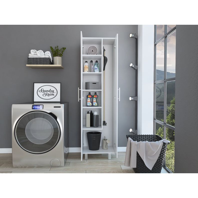 MUEBLE DE ASEO 2 PUERTAS FM-016B BLANCO-5