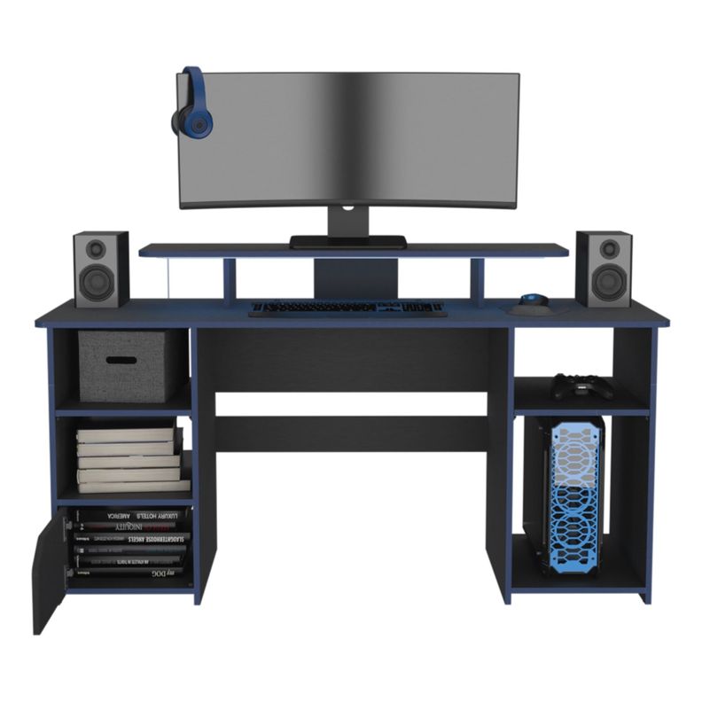 ESCRITORIO GAMER 1 PUERTA FM-045A NEGRO Y AZUL -3