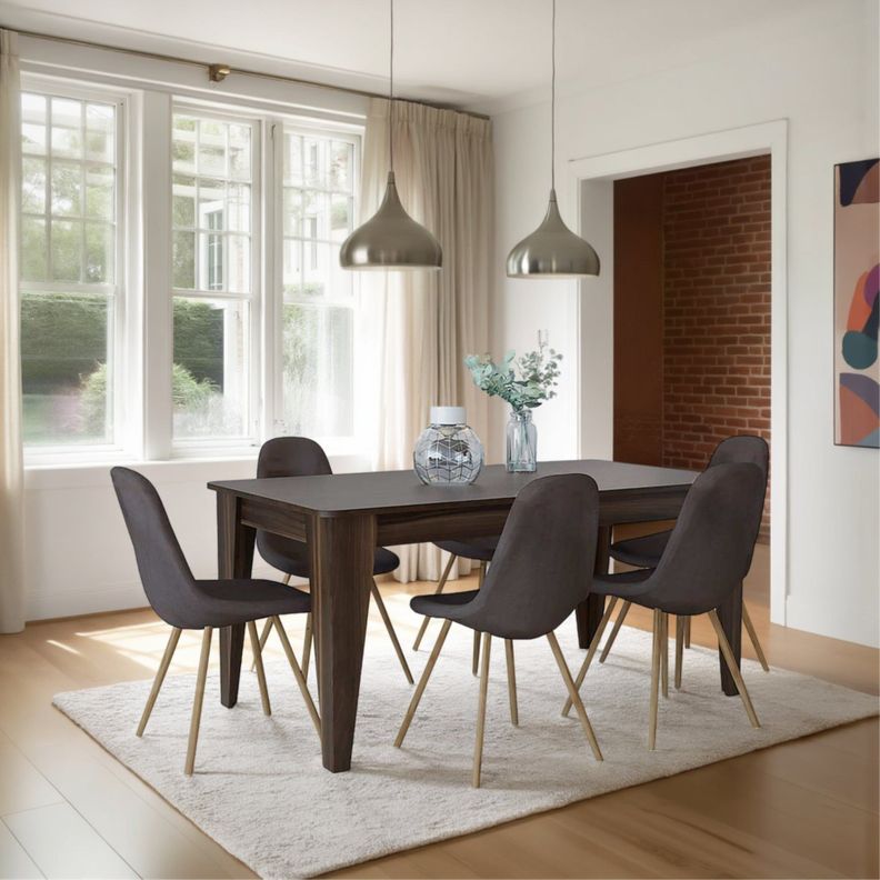 Mesa De Comedor 6 Puestos Fm-007U Café Oscuro-6