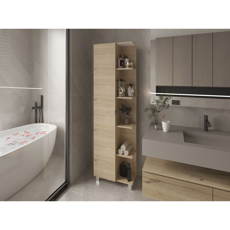 MUEBLE BAÑO 1 PUERTA FM-002C CAFÉ CLARO-4