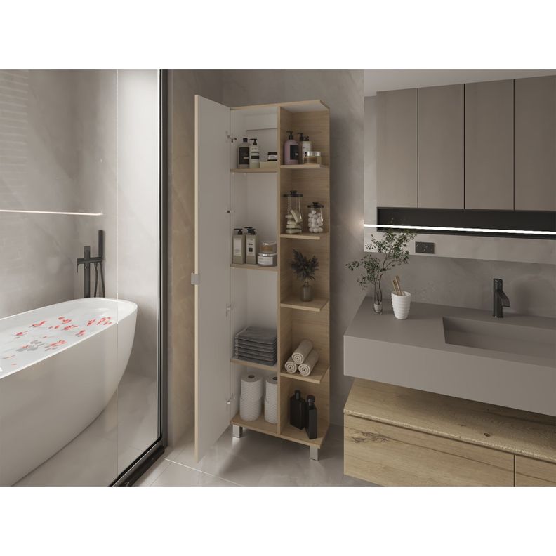 MUEBLE BAÑO 1 PUERTA FM-002C CAFÉ CLARO-5