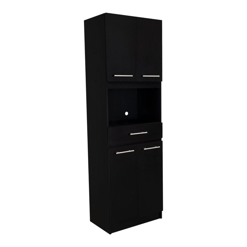 Mueble Microondas 4 Puertas 1 Cajon Fm-003N Negro-0