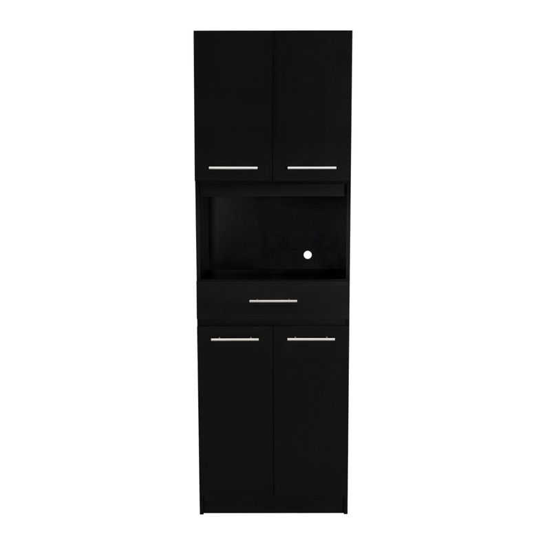 Mueble Microondas 4 Puertas 1 Cajon Fm-003N Negro-1