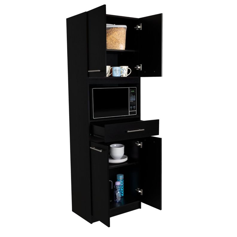 Mueble Microondas 4 Puertas 1 Cajon Fm-003N Negro-3