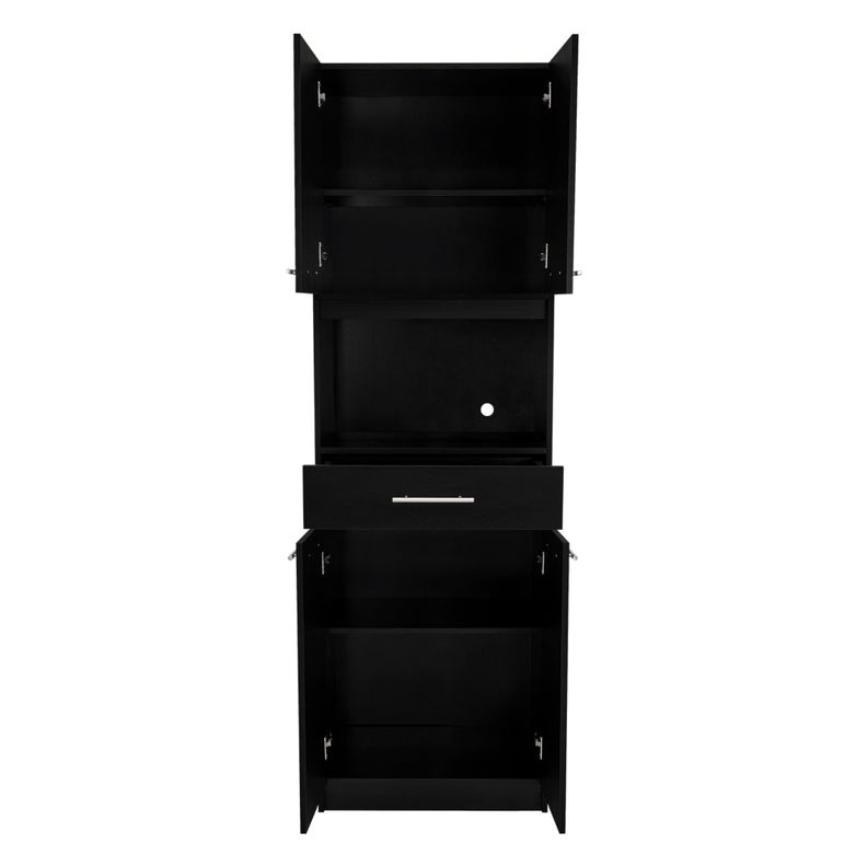 Mueble Microondas 4 Puertas 1 Cajon Fm-003N Negro-4