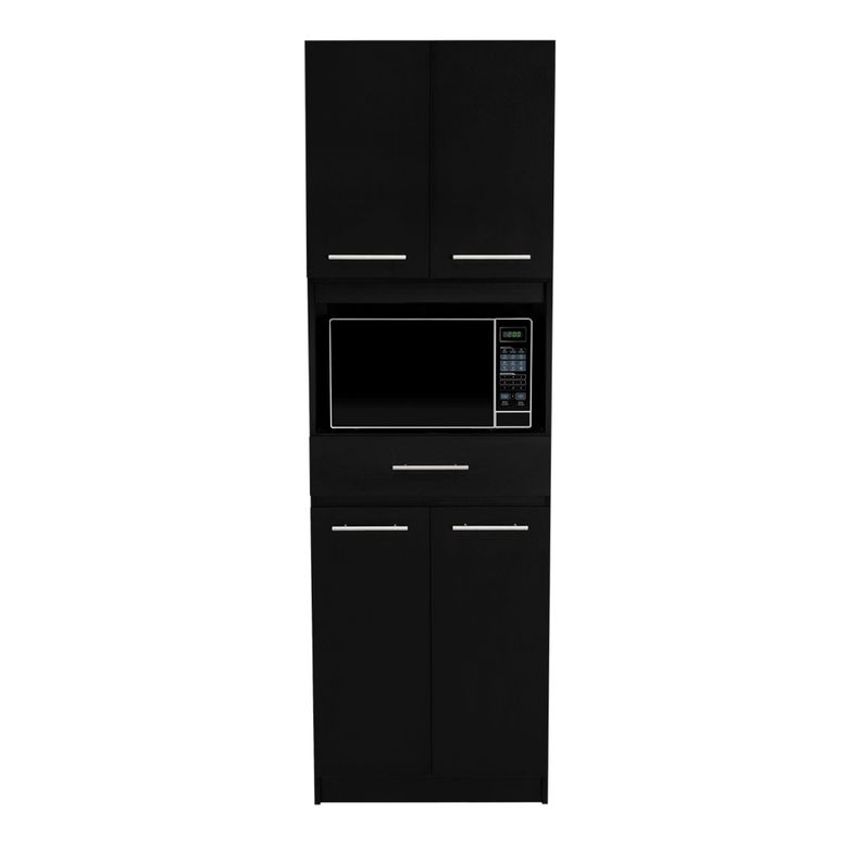 Mueble Microondas 4 Puertas 1 Cajon Fm-003N Negro-6