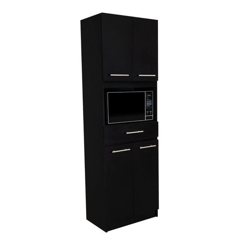 Mueble Microondas 4 Puertas 1 Cajon Fm-003N Negro-7