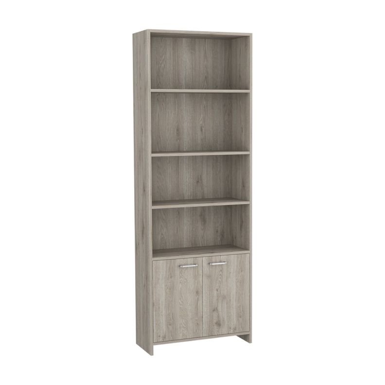 BIBLIOTECA 2 PUERTAS 4 ESTANTES FM-016G GRIS CLARO-0