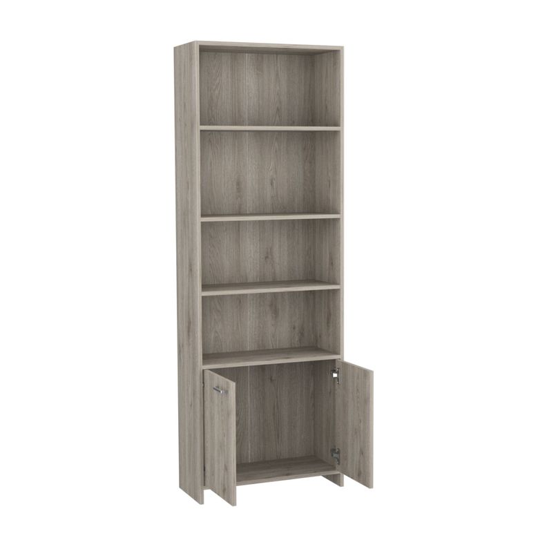 BIBLIOTECA 2 PUERTAS 4 ESTANTES FM-016G GRIS CLARO-1