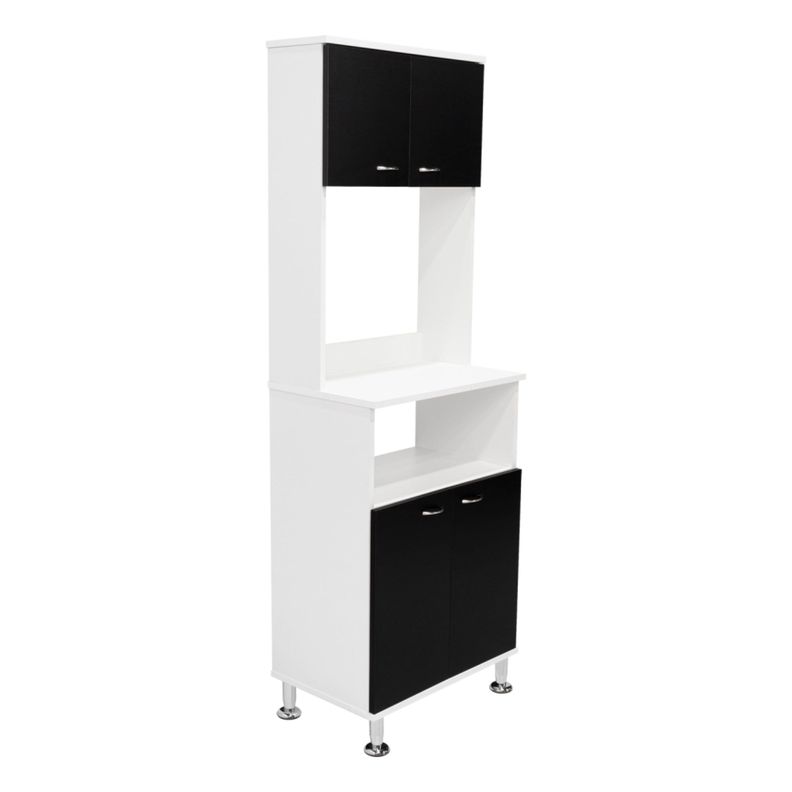 MUEBLE MICROONAD 4 PUERTAS FM-011B BLANCO Y NEGRO-0