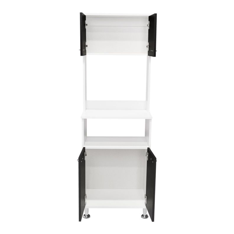 MUEBLE MICROONAD 4 PUERTAS FM-011B BLANCO Y NEGRO-1