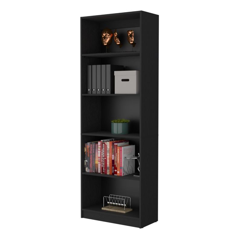 LIBRERO ESTANTE 5 REPISAS MELAMINA FM-019N NEGRO-1