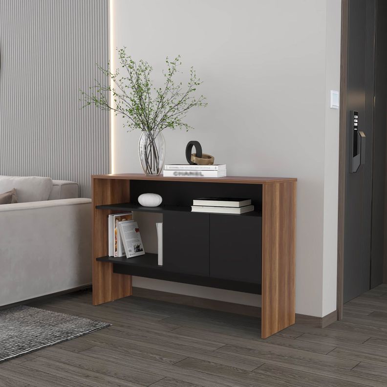 ARRIMO 2 PUERTAS 80X120X35 CM FM-002C - CAFE CLARO / NEGRO-4