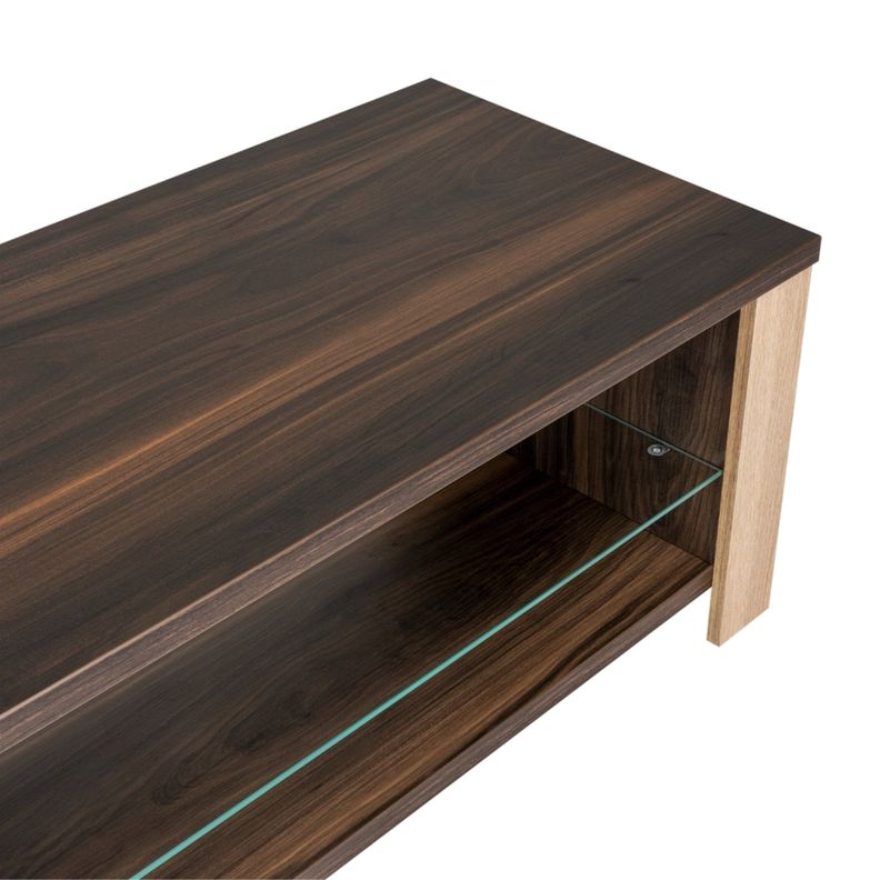 Mesa De Centro Con Repisa De Vidrio Fm-021O Café Oscuro-5