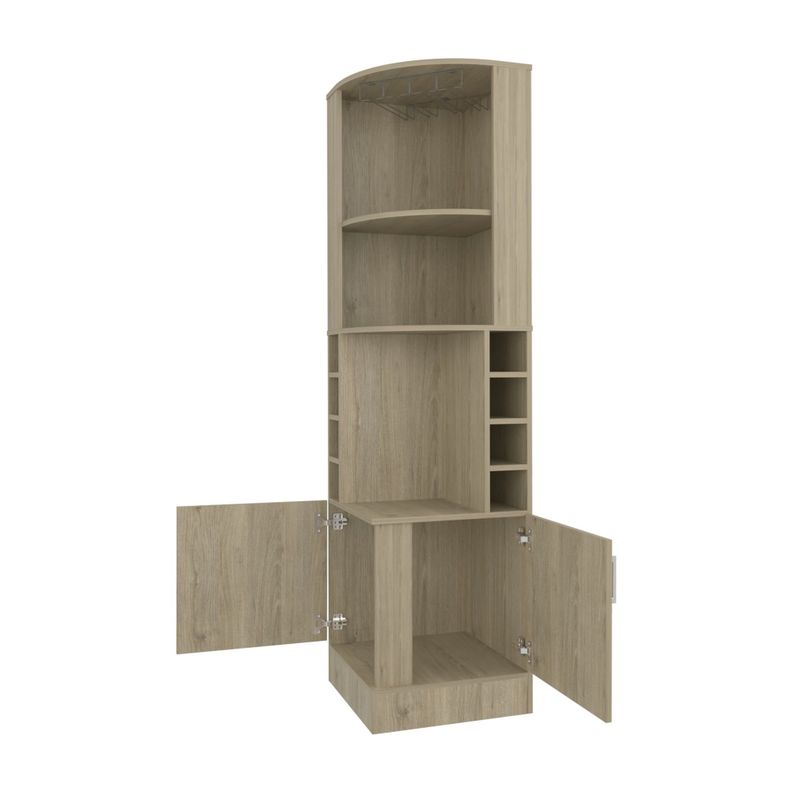 BAR ESQUINERO SOPORTE PARA COPAS FM-001C - CAFE CLARO-1
