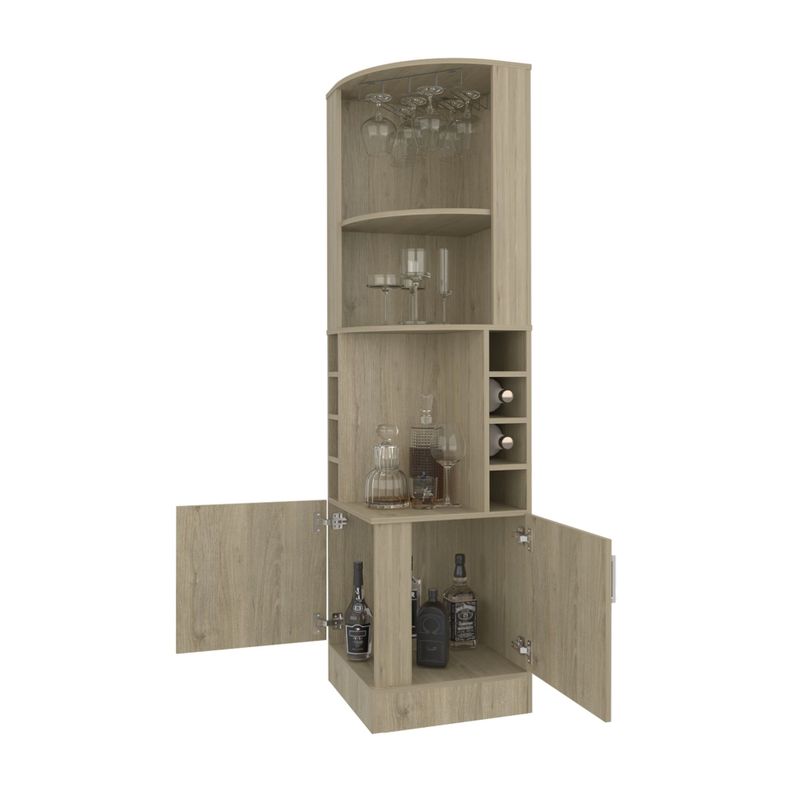 BAR ESQUINERO SOPORTE PARA COPAS FM-001C - CAFE CLARO-3