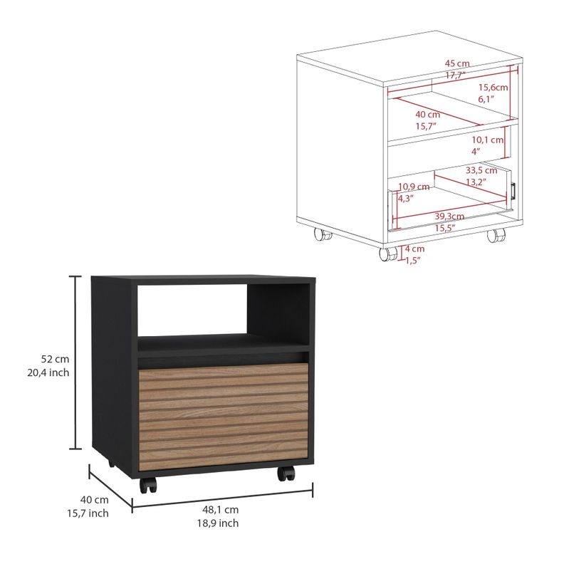VELADOR CON RUEDAS 1 CAJON FM-018N - NEGRO-6