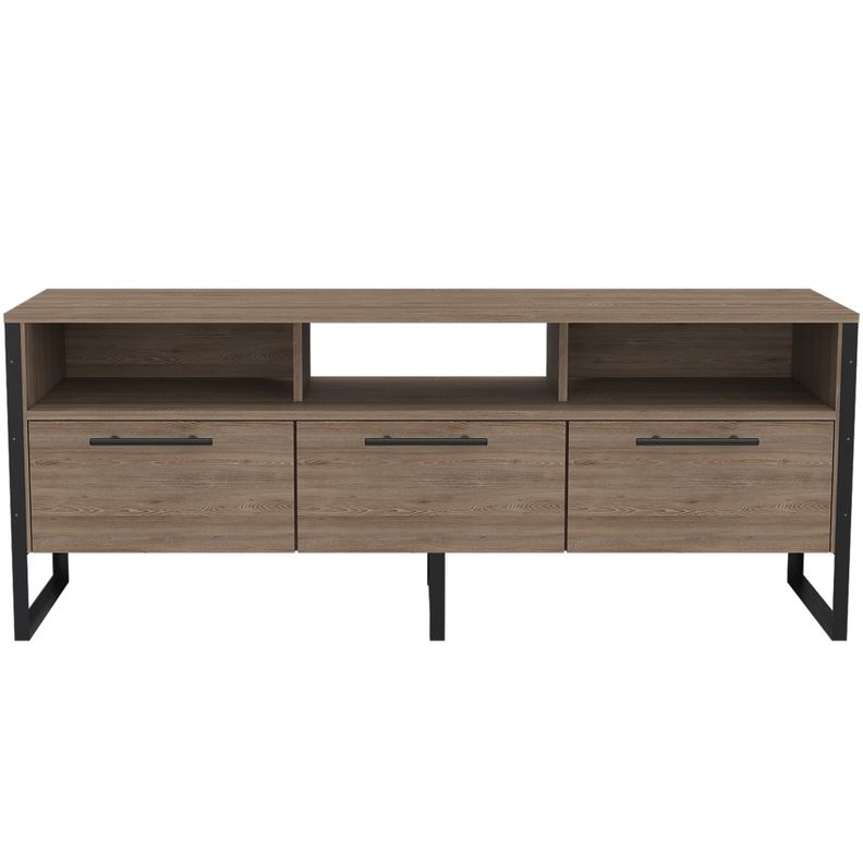 RACK TV 60" CON 3 PUERTAS Y 3 REPISAS FM-009C - CAFE CLARO-1
