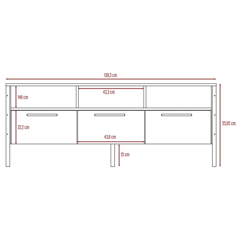 RACK TV 60" CON 3 PUERTAS Y 3 REPISAS FM-009C - CAFE CLARO-7
