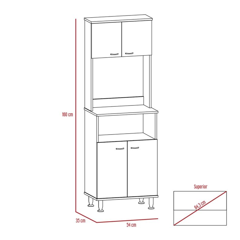 MUEBLE MICROONDAS 4 PUERTAS FM-011B BLANCO-6