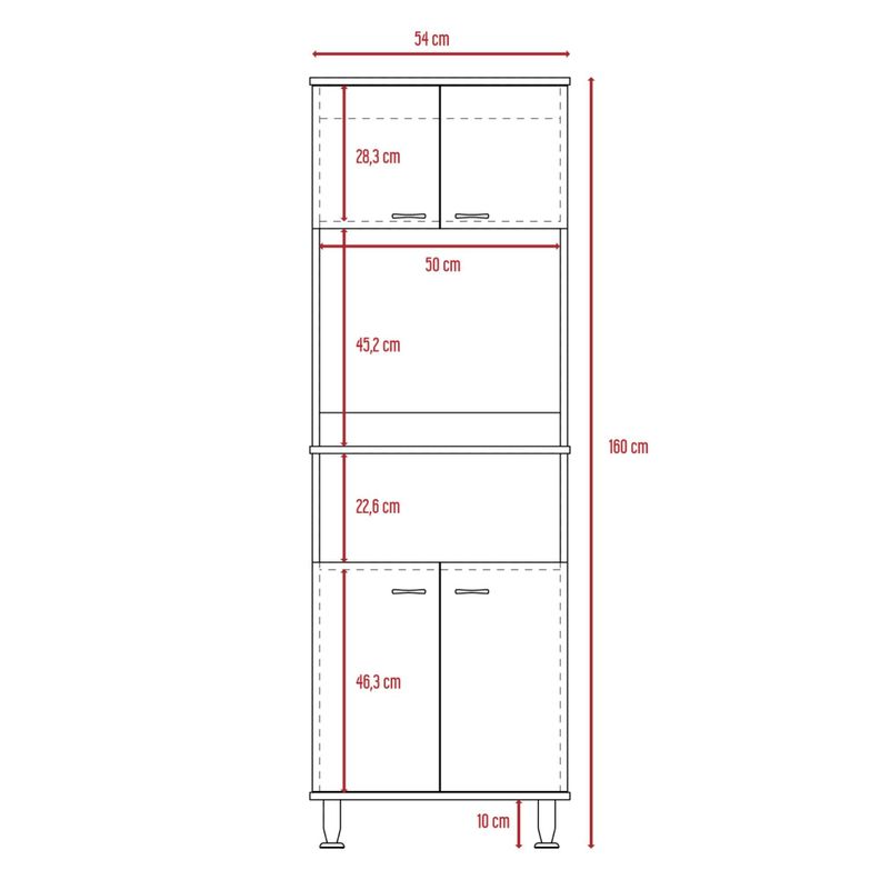MUEBLE MICROONDAS 4 PUERTAS FM-011B BLANCO-7