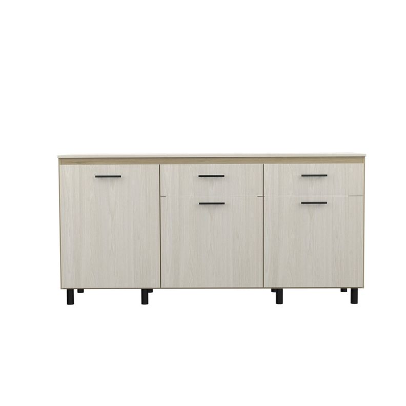 Mueble Base De Cocina 3 Puertas 2 Cajones Fm-003C Café Claro-1
