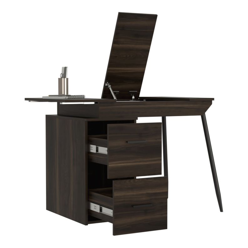 ESCRITORIO PLEGABLE 2 CAJONES 1 PUERTA FM-069O CAFÉ OSCURO-3