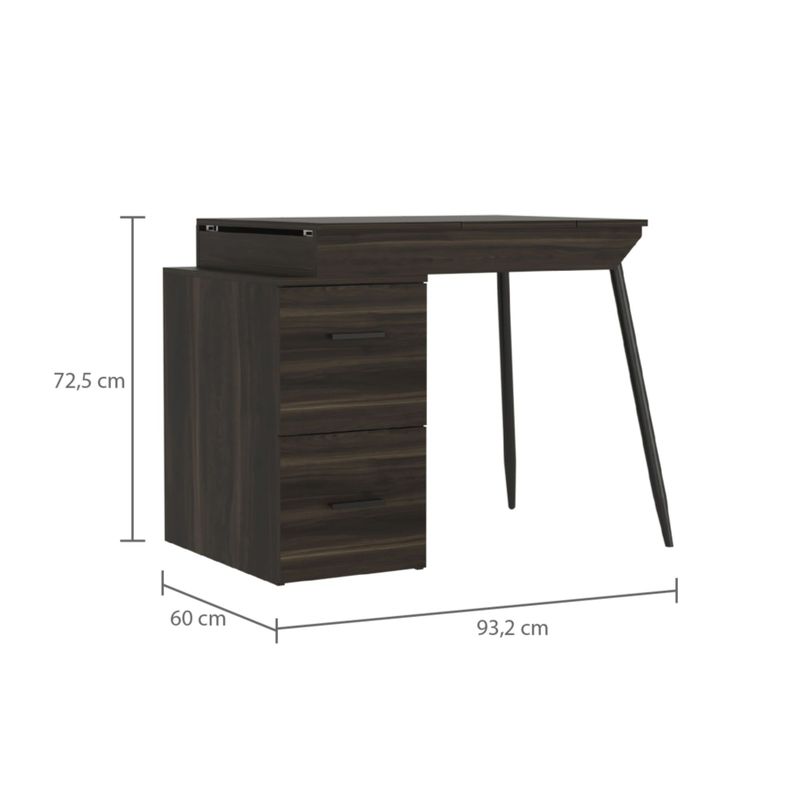 ESCRITORIO PLEGABLE 2 CAJONES 1 PUERTA FM-069O CAFÉ OSCURO-5