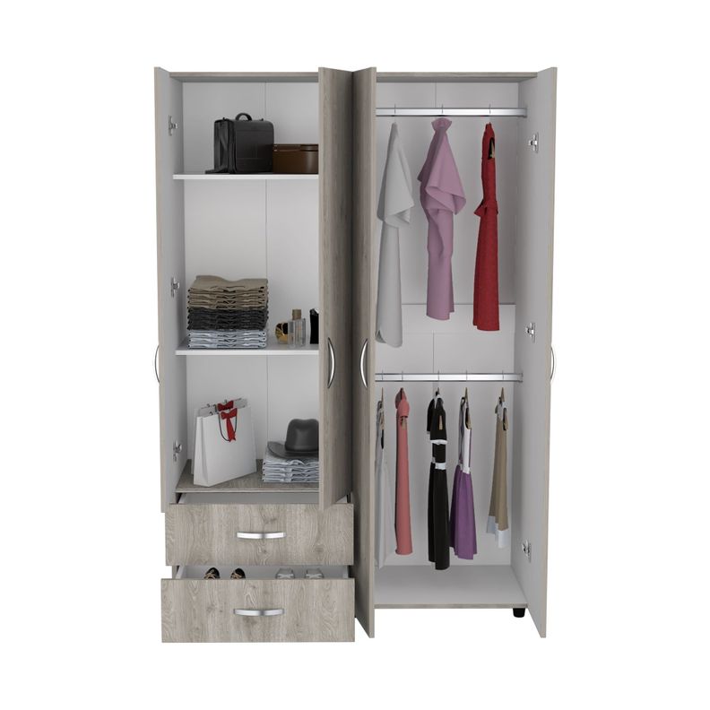 CLOSET 4 PUERTAS 2 CAJONES FM-019C - HUMO-2