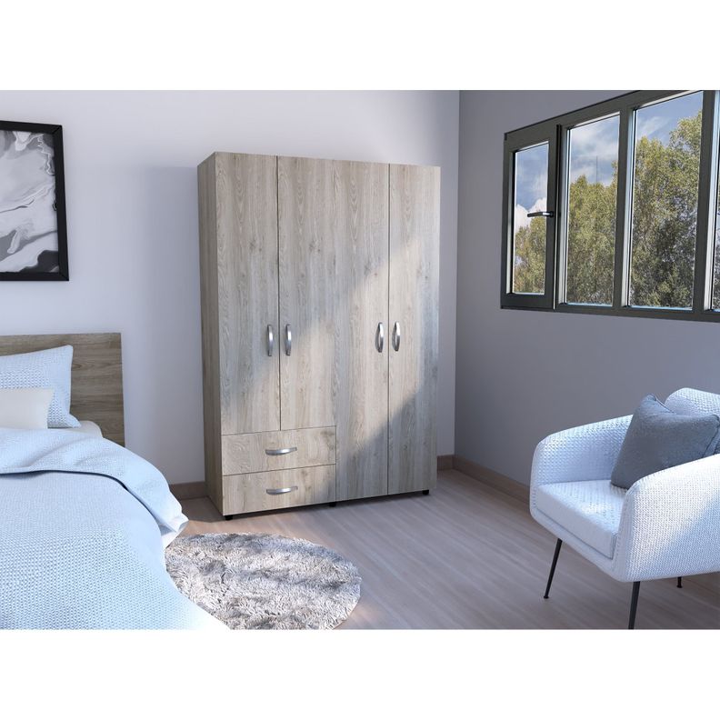 CLOSET 4 PUERTAS 2 CAJONES FM-019C - HUMO-4