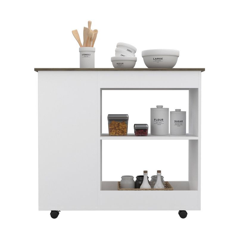 ISLA DE COCINA CON RUEDAS FM-002B BLANCO-1