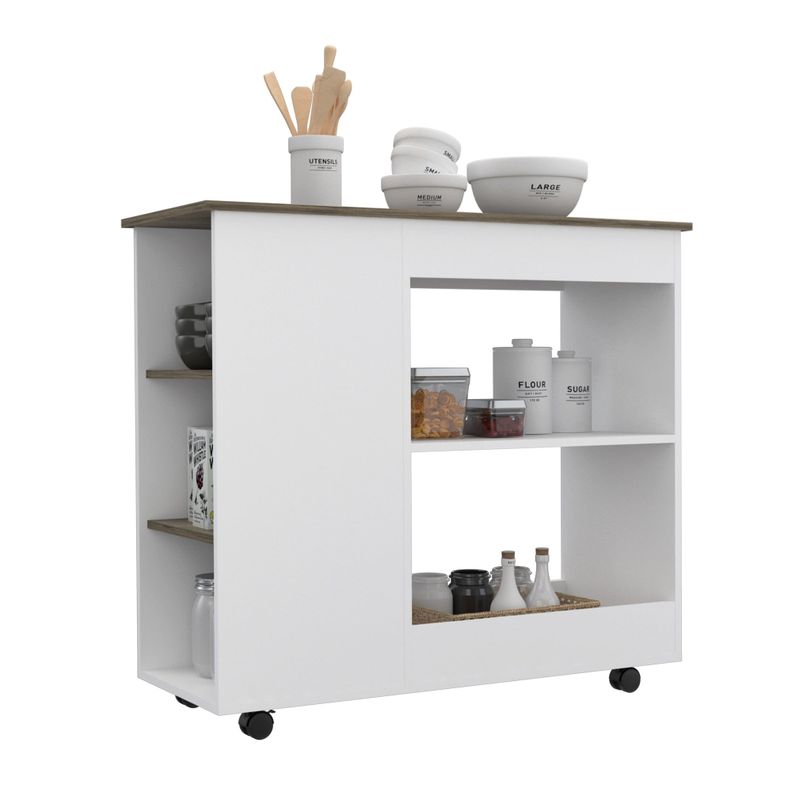 ISLA DE COCINA CON RUEDAS FM-002B BLANCO-2