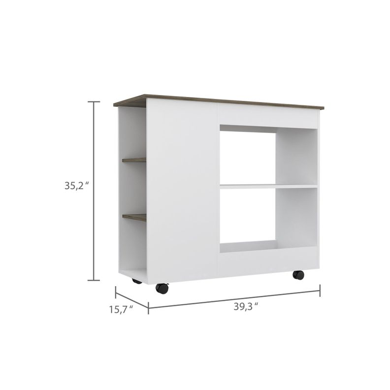 ISLA DE COCINA CON RUEDAS FM-002B BLANCO-4