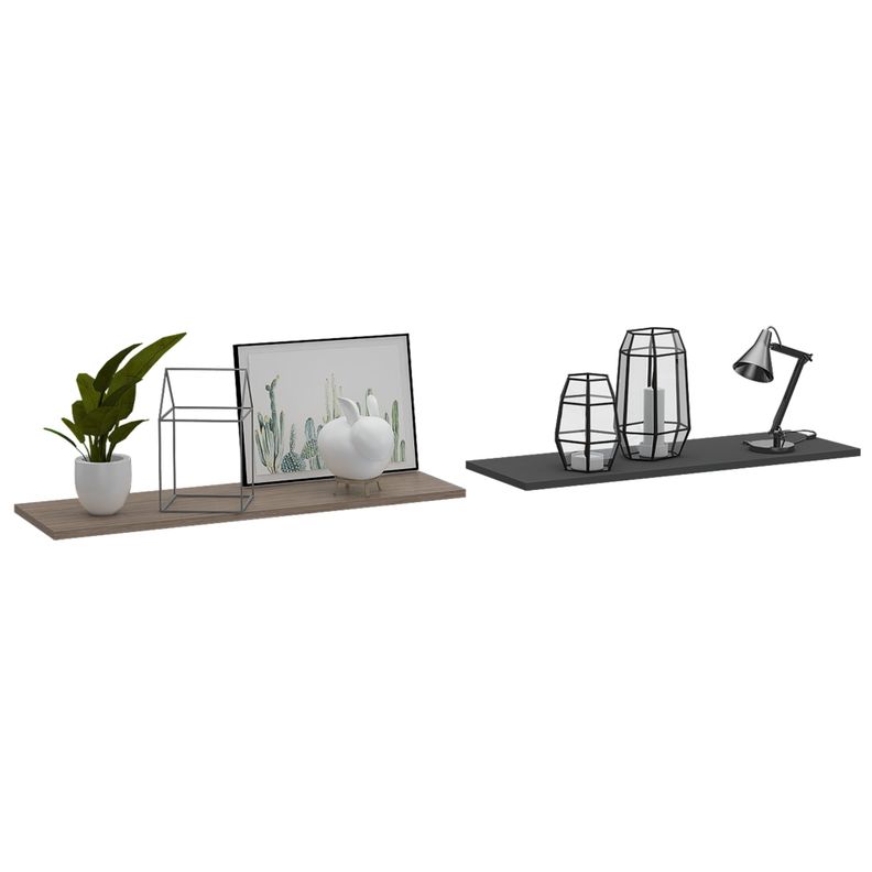 SET 2 REPISAS 160X25X1,5 CM FM-001G GRIS Y CAFÉ CLARO-2