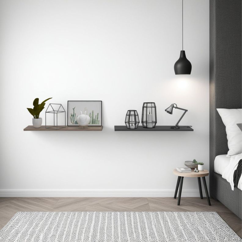SET 2 REPISAS 160X25X1,5 CM FM-001G GRIS Y CAFÉ CLARO-4