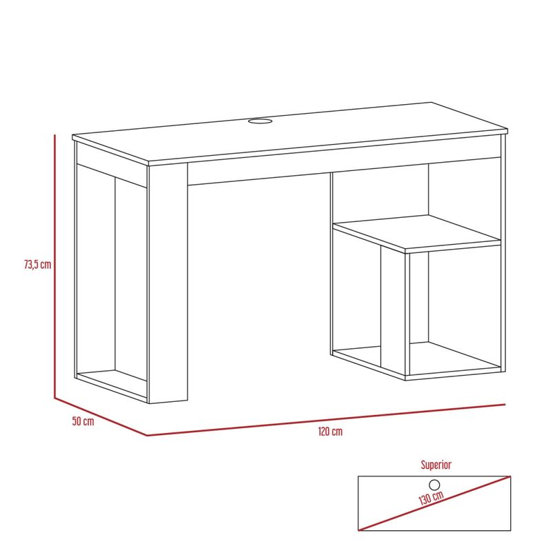ESCRITORIO 120X73,5X50 CM FM-037G GRIS-5