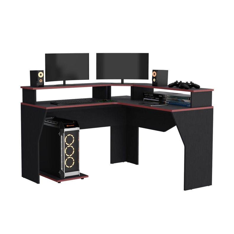ESCRITORIO GAMER FM-046N - NEGRO CANTO ROJO-3