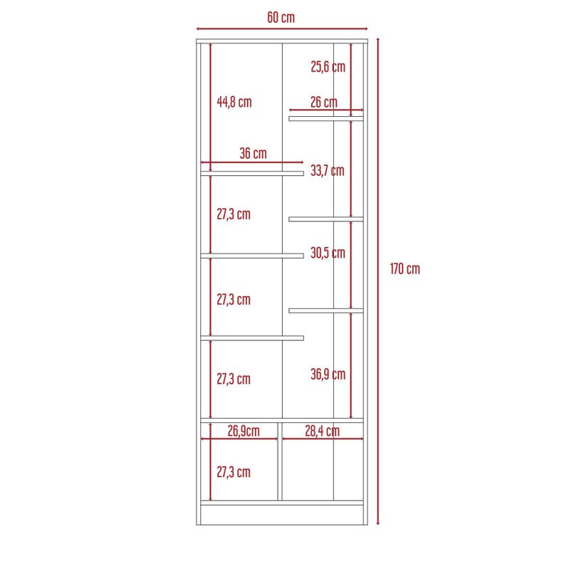 BIBLIOTECA ESTANTE 9 REPISAS FM-008N NEGRO-6
