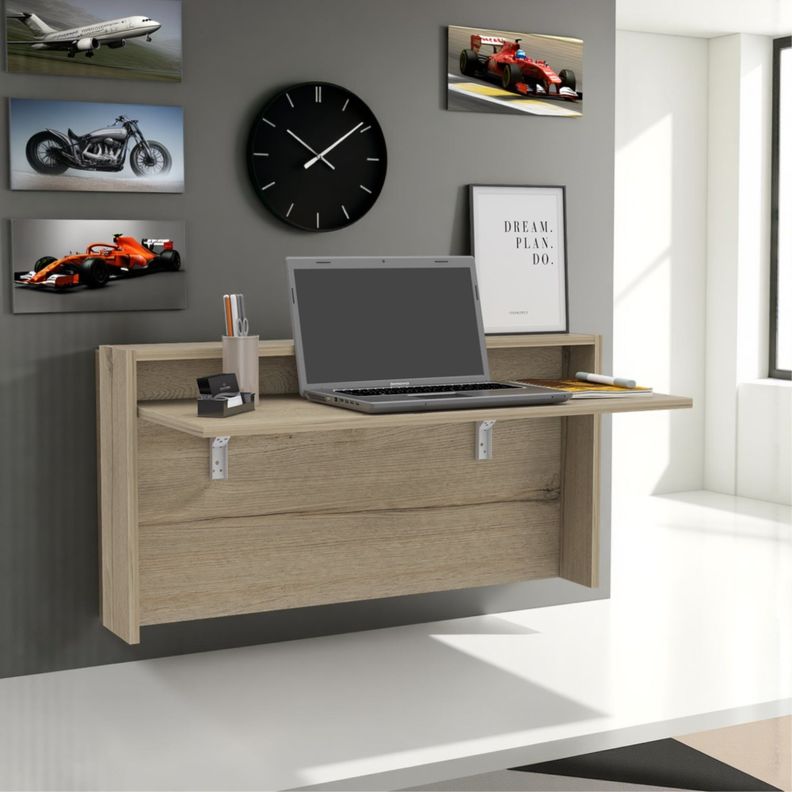ESCRITORIO ABATIBLE DE PARED FM-040C CAFÉ CLARO-4