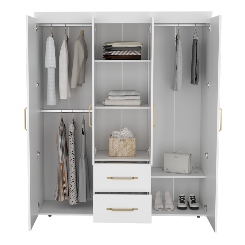 CLOSET 4 PUERTAS 2 CAJONES FM-023B - BLANCO-2