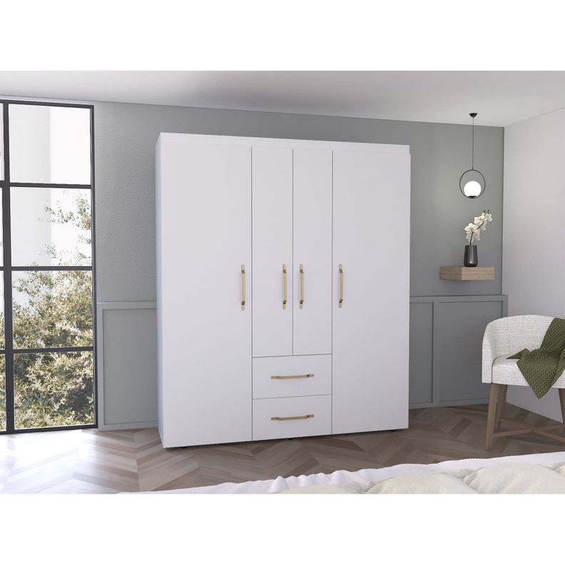 CLOSET 4 PUERTAS 2 CAJONES FM-023B - BLANCO-4