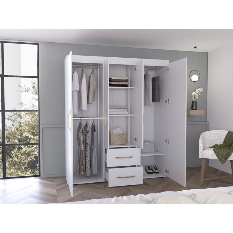 CLOSET 4 PUERTAS 2 CAJONES FM-023B - BLANCO-5