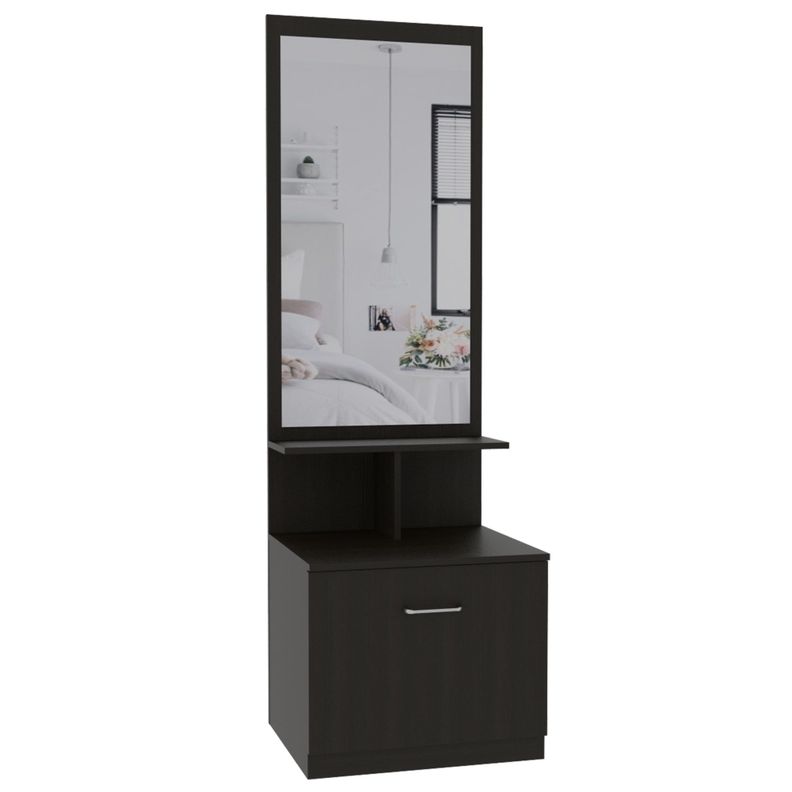 VELADOR MULTIFUNCIONAL CON ESPEJO 1 CAJÓN FM-006W - NEGRO-0