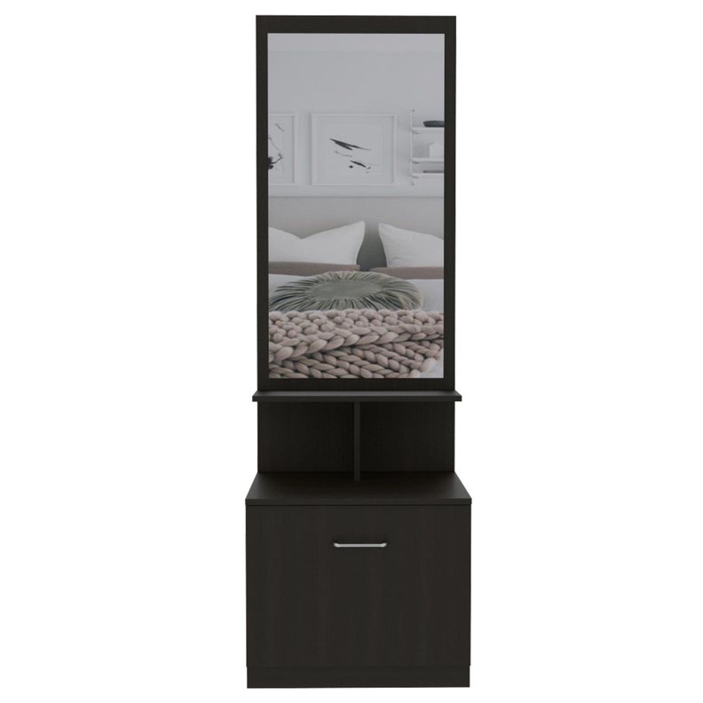 VELADOR MULTIFUNCIONAL CON ESPEJO 1 CAJÓN FM-006W - NEGRO-1