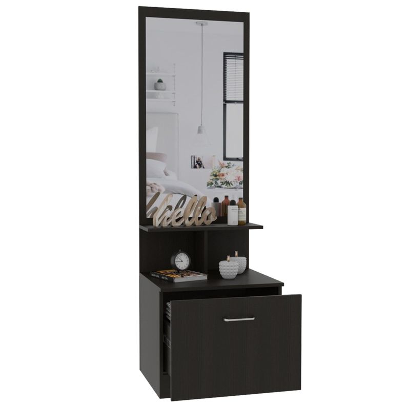 VELADOR MULTIFUNCIONAL CON ESPEJO 1 CAJÓN FM-006W - NEGRO-3
