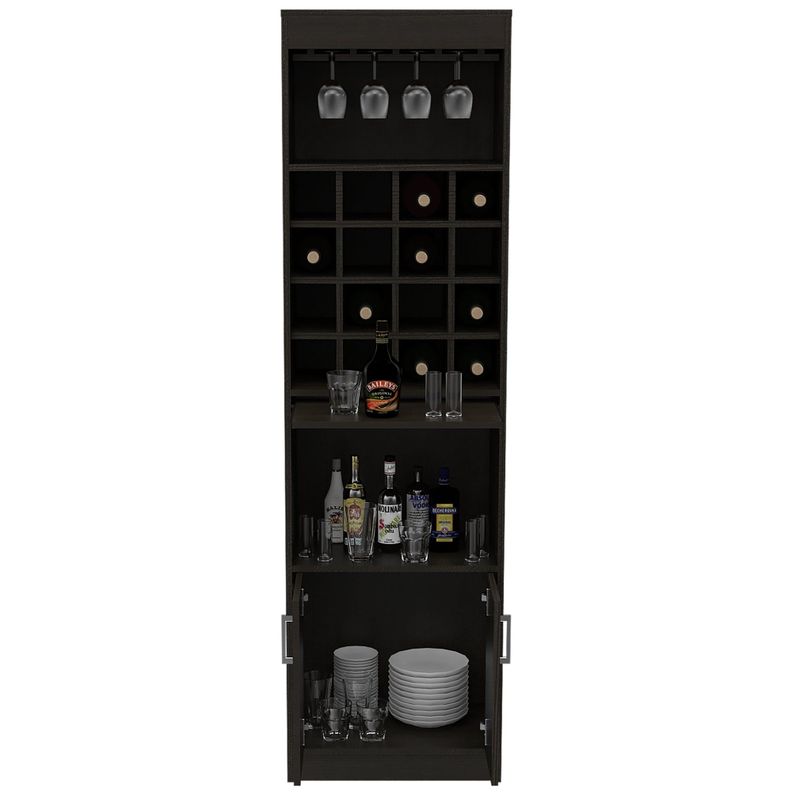 BAR ALTO 2 PUERTAS 16 BOTELLEROS FM-001N - NEGRO-2